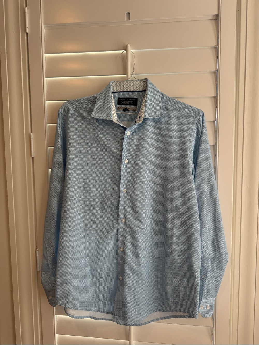 Report Collection Light Blue Men's Dress Shirt